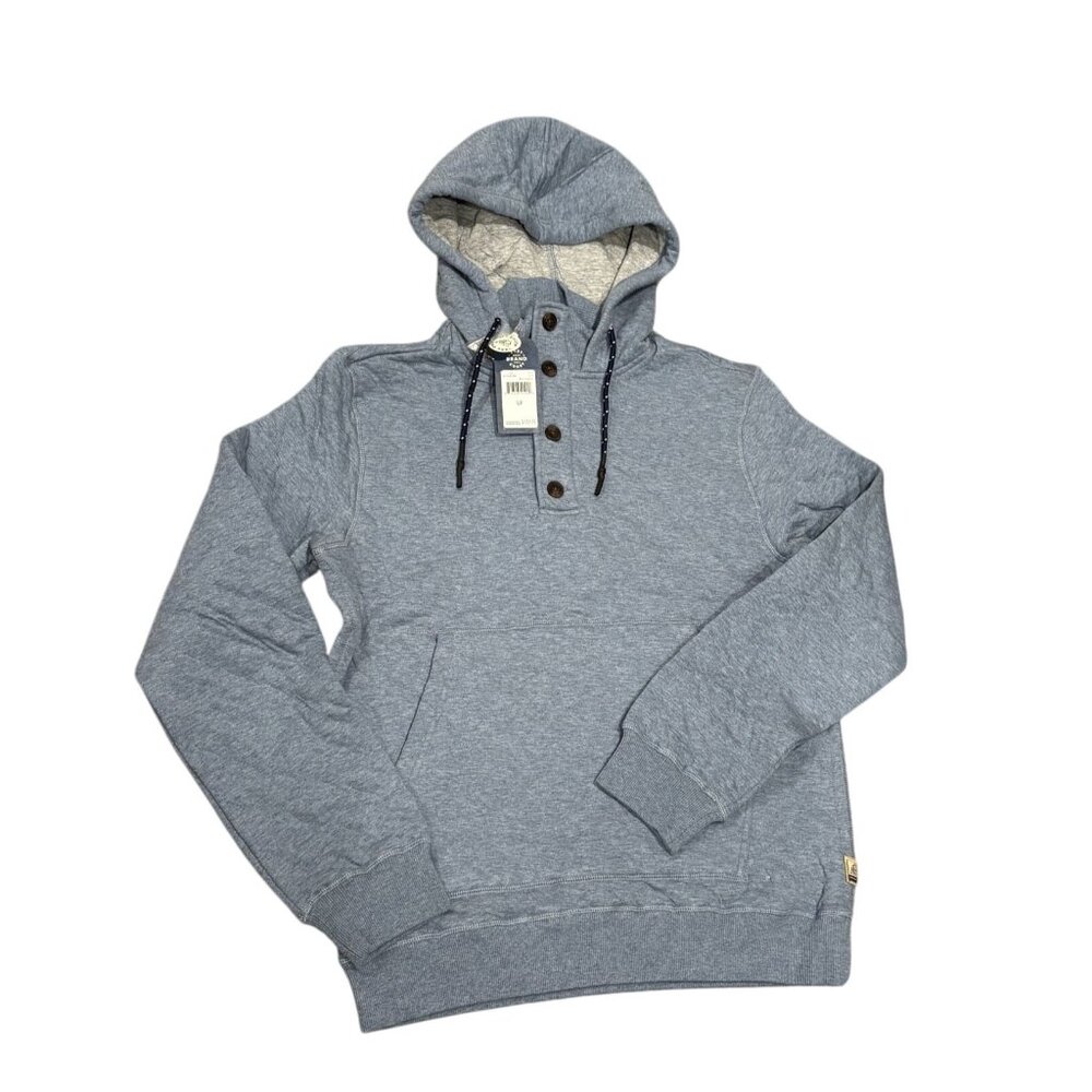 Surfside Supply Quilted Button Hoodie in Blue Heather